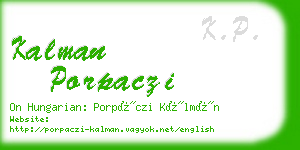 kalman porpaczi business card